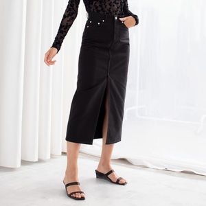(NWT) & Other Stories Front Split Denim Maxi Skirt
